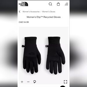 North face etip gloves XS